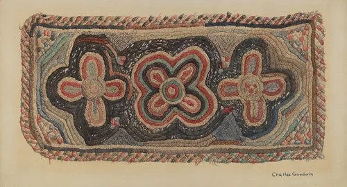 Shaker Rug by Charles Goodwin, index of american design, 1935-1942