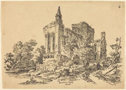 Brinkman Priory by Paul Sandby Munn, print, 1812