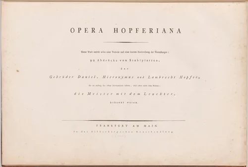 Opera Hopferiana by Daniel Hopfer, volume, 1802