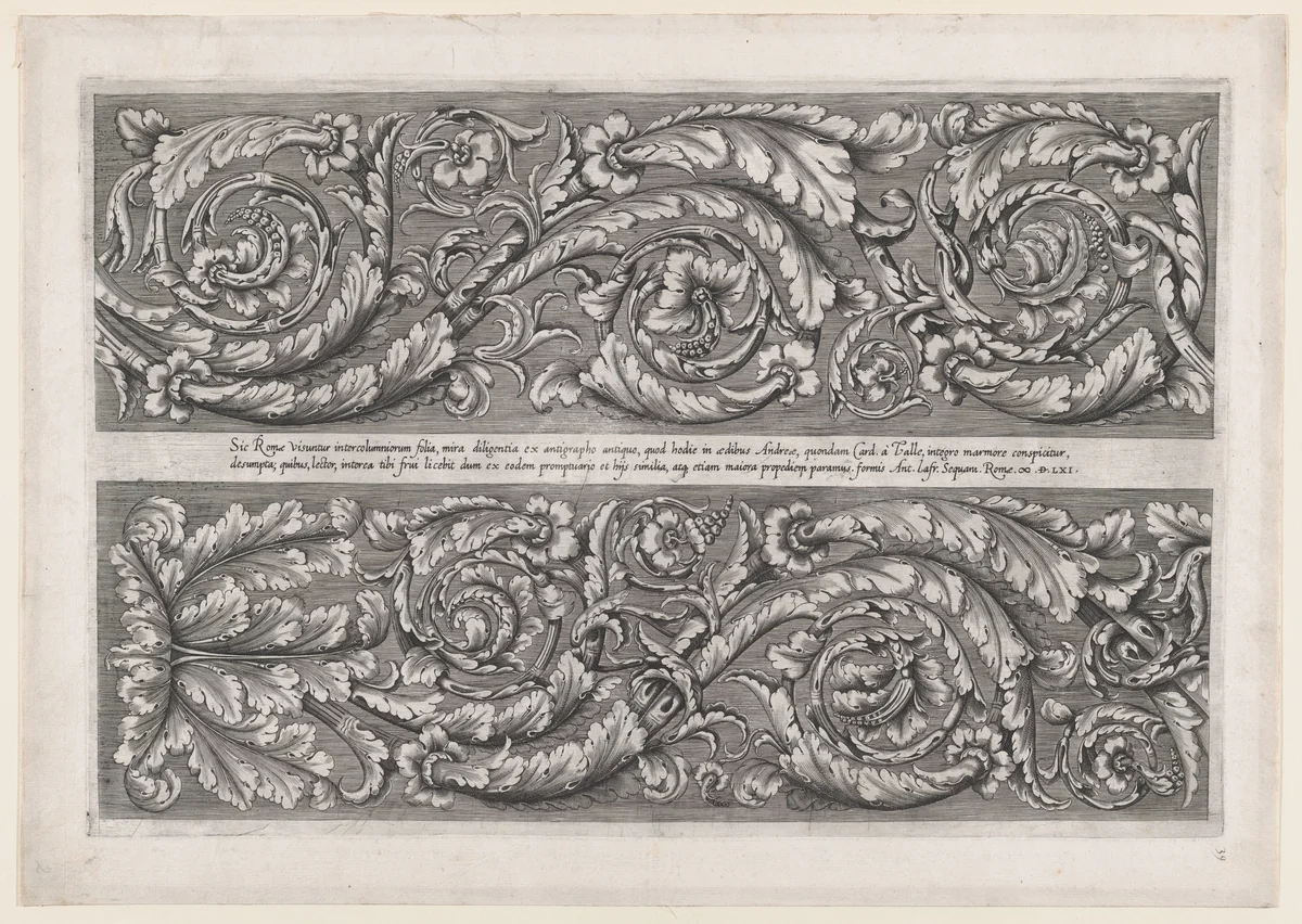 Della Valle Frieze, from "Speculum Romanae Magnificentiae" by anonymous, print, 1561
