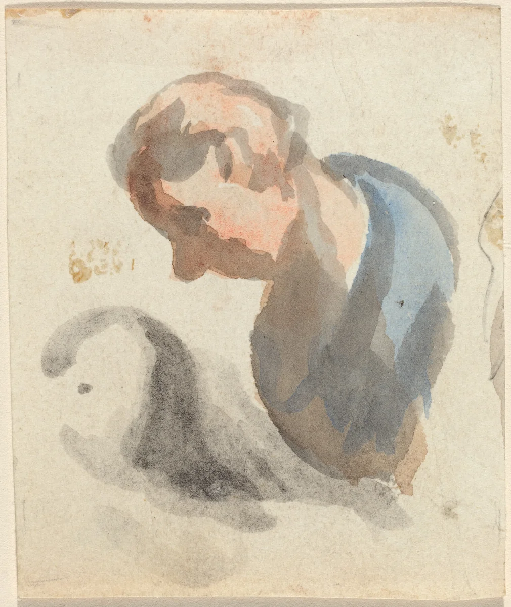 Head of a Man by Honoré Daumier, drawing, 1808-1879