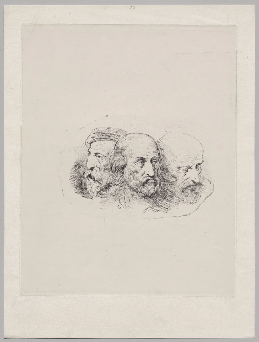 Portrait of Nicolas Toussaint Charlet by anonymous, print, 1800-1899