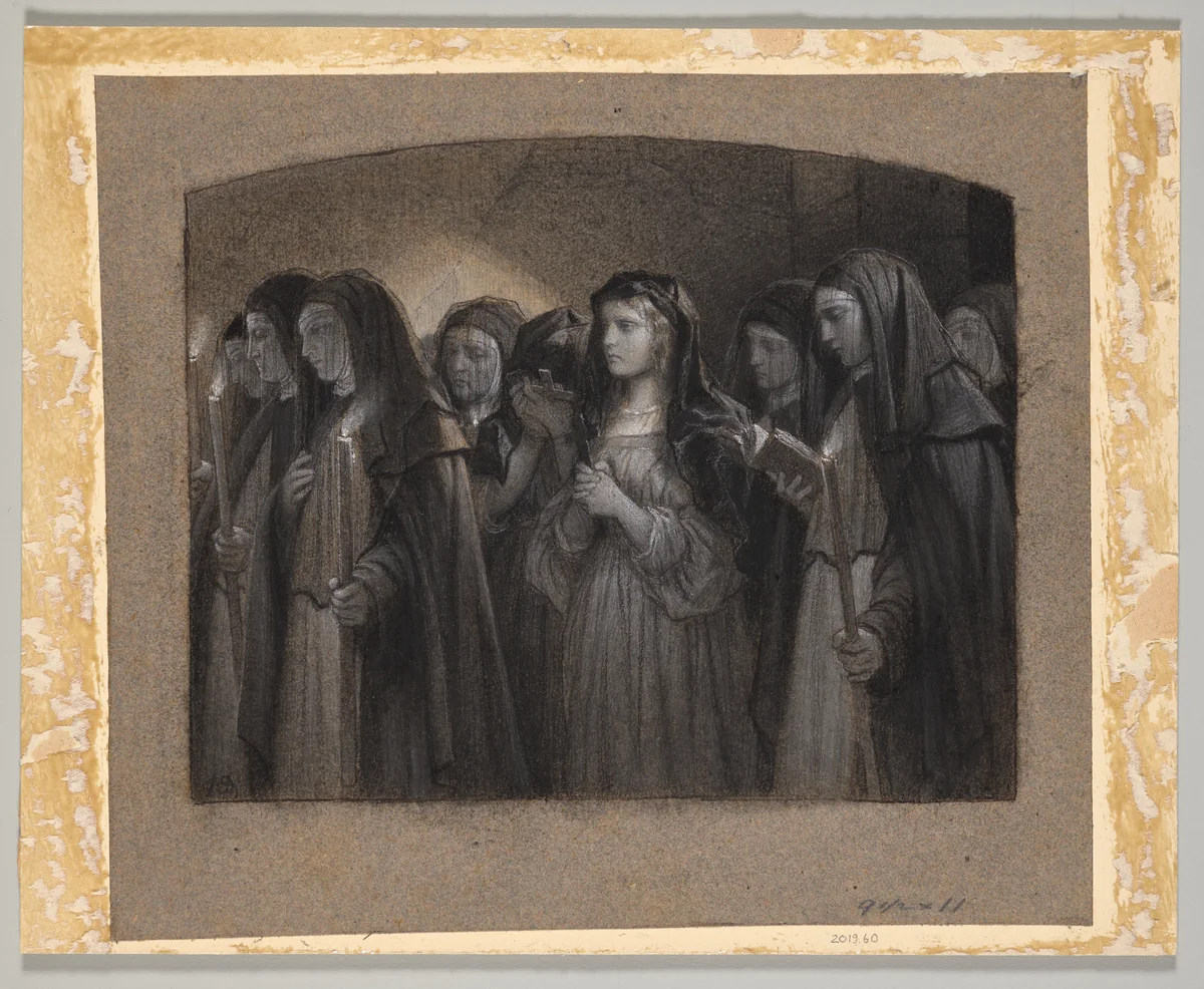 Nuns by anonymous, drawing, 1825-1875