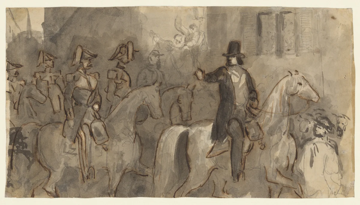 Louis-Napoleon Bonaparte on the Second of December by Constantin Guys, drawing, 1851-1855