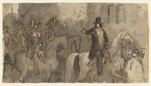 Louis-Napoleon Bonaparte on the Second of December by Constantin Guys, drawing, 1851-1855