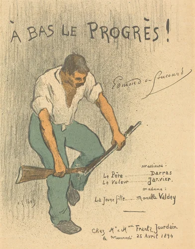 A Bas Le Progrès! by Henri Gabriel Ibels, print, 1894