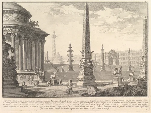 The ancient Capitol ascended by approximately one hundred steps... (Campidoglio antico a cui si ascendeva per circa cento gradini...), from "Prima Parte di Architettura, e Prospettive" by Giovanni Battista Piranesi, print, 1745-1755