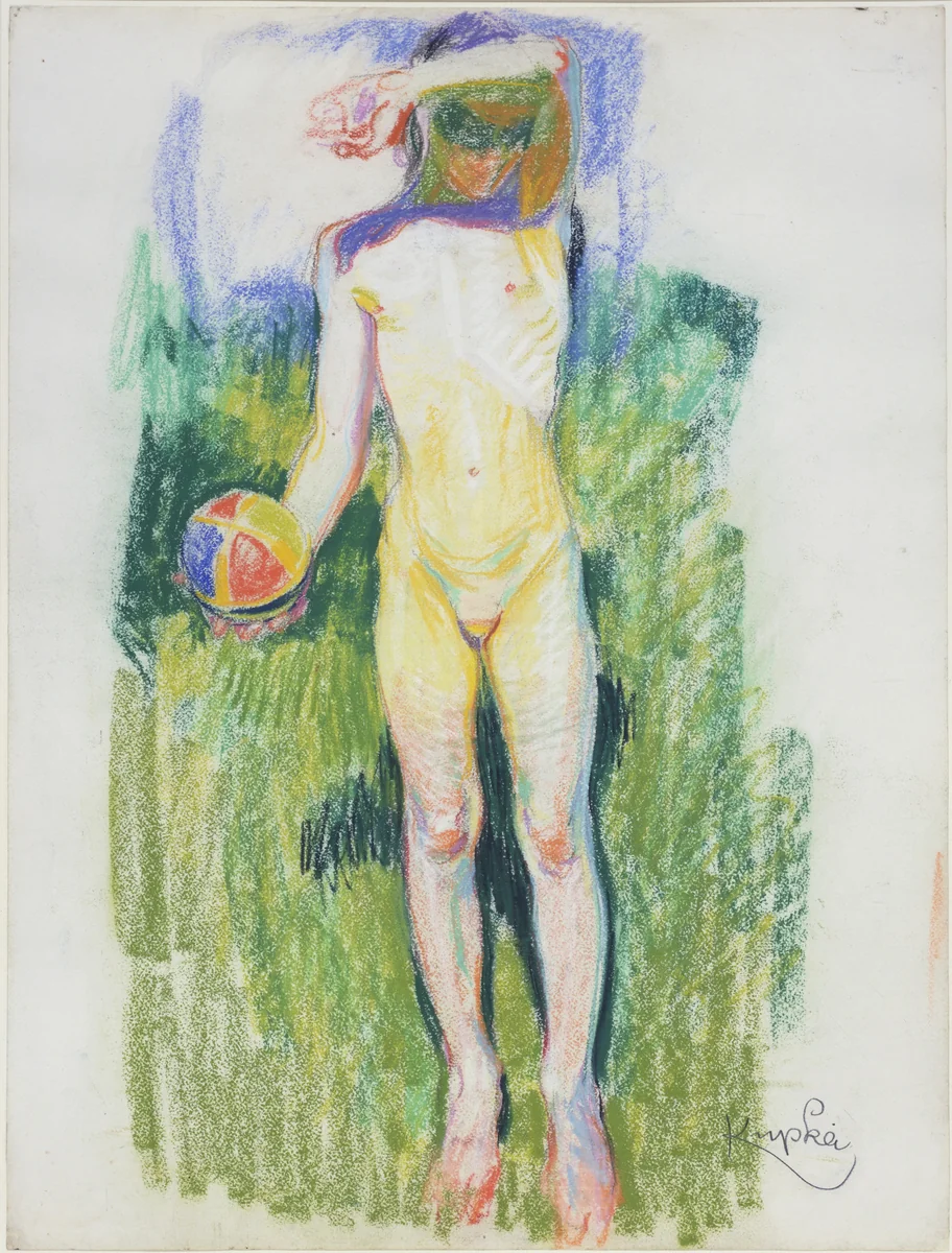 Girl with a Ball by František Kupka, drawing, 1908