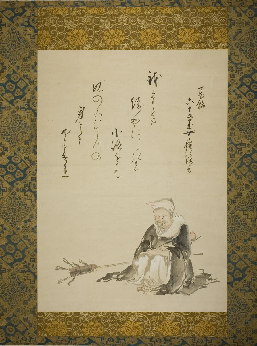 Monk Selling Ceremonial Tea Whisks by Katsushika Hokusai (葛飾 北斎), drawing, 1795-1807