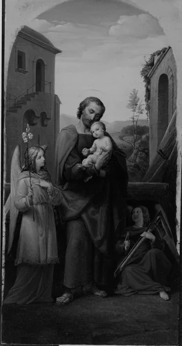 St. Joseph and Christ Child by Leopold Kupelwieser, painting, 1840