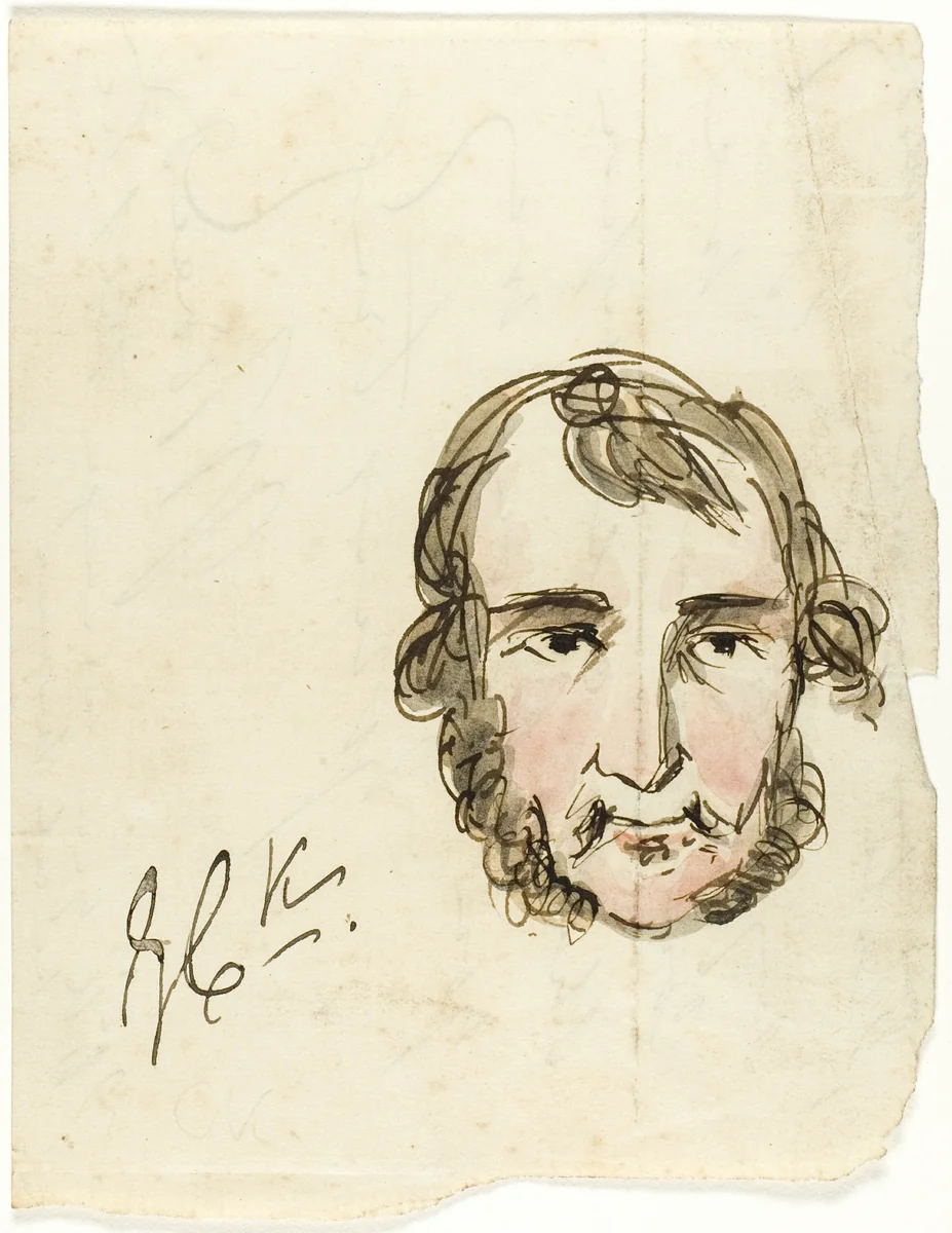Self-Portrait by George Cruikshank, drawing, 1812-1878