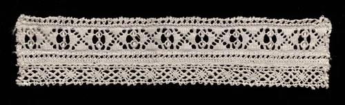 Needlepoint (Drawnwork) Lace Insertion and Bobbin Lace Edging by Unknown, textile, 1500-1599