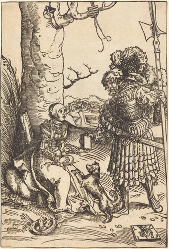 David and Abigail by Lucas Cranach, print, 1509