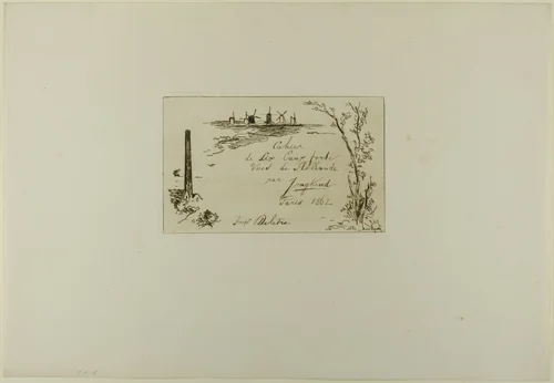 Title Page, from Cahier de six eaux-fortes, vues de Hollande by Johan Barthold Jongkind, print, 1862