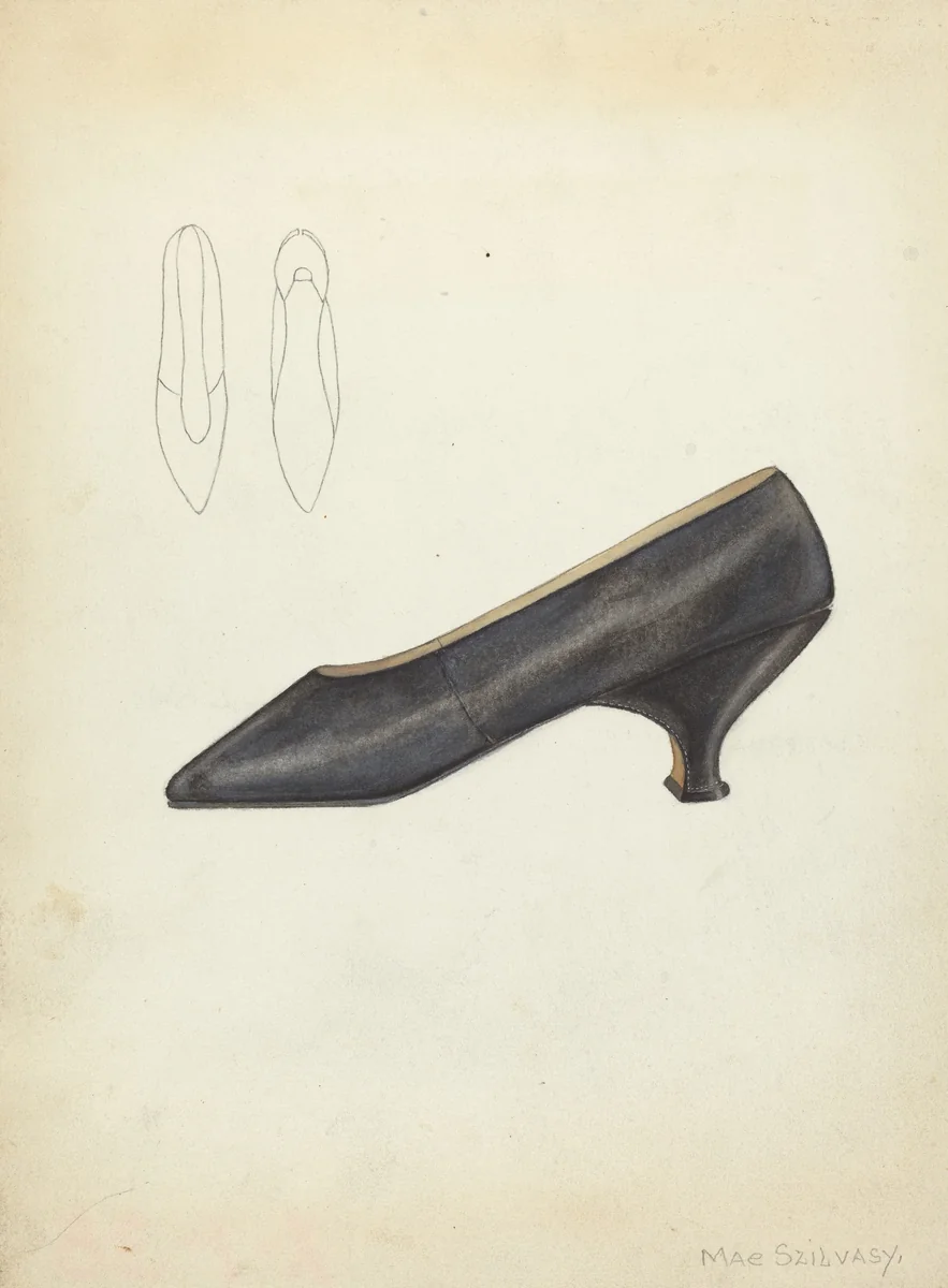 Shoe by Mae Szilvasy, index of american design, 1940
