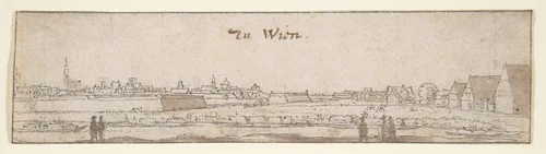 View of Vienna by Wenceslaus Hollar, drawing, 1624-1677