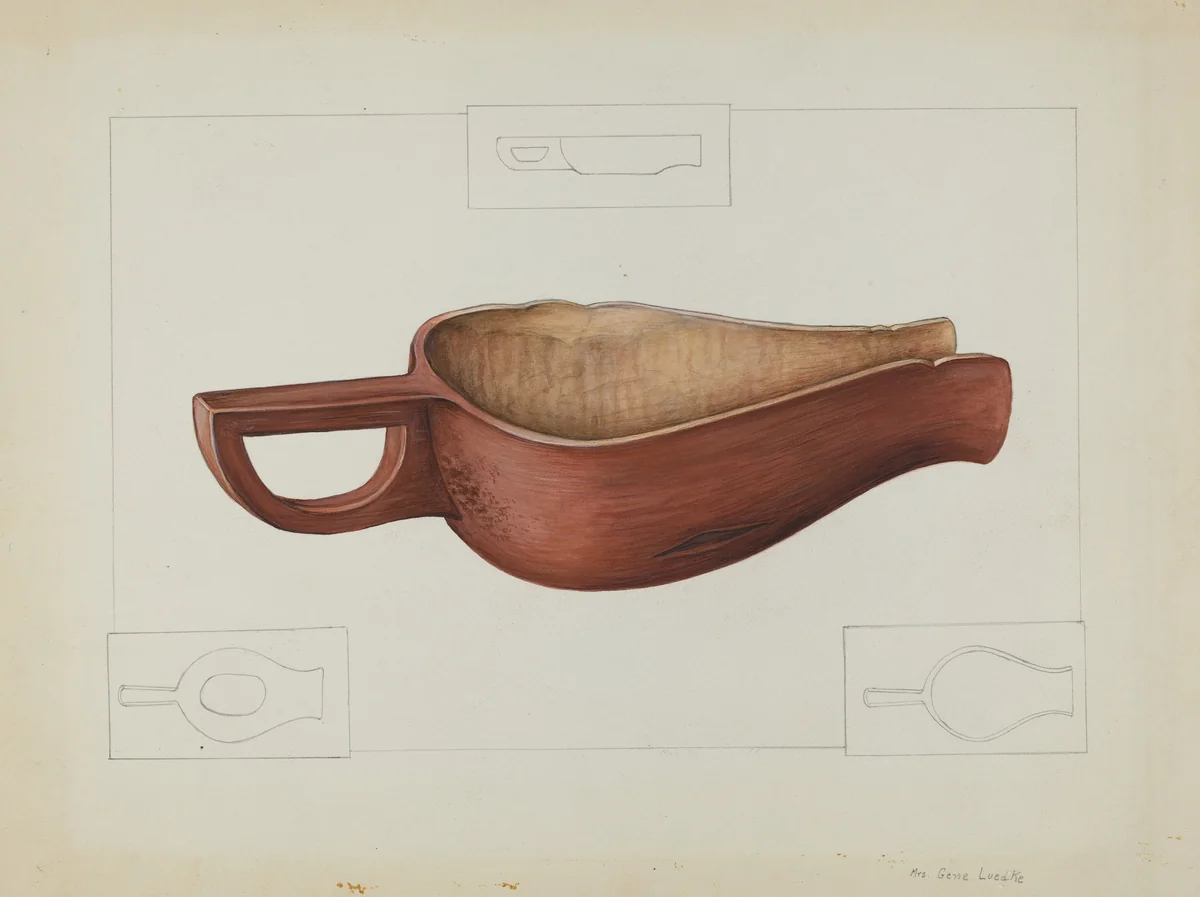 Wooden Meal Scoop by Gene Luedke, index of american design, 1937