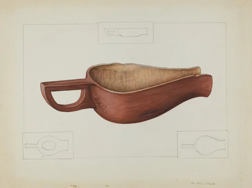 Wooden Meal Scoop by Gene Luedke, index of american design, 1937