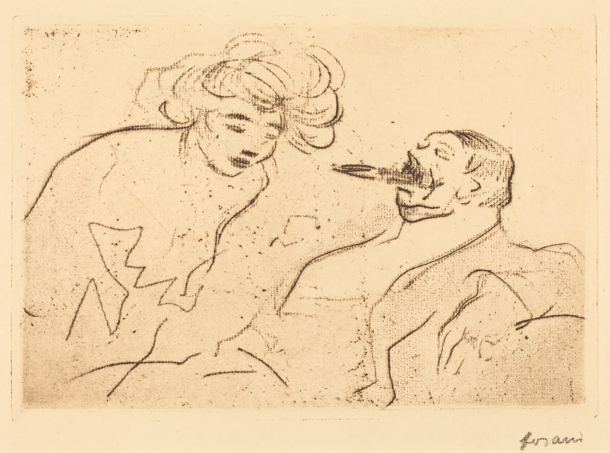 Le gros cigare (The Big Cigar) by Jean-Louis Forain, print, 1909