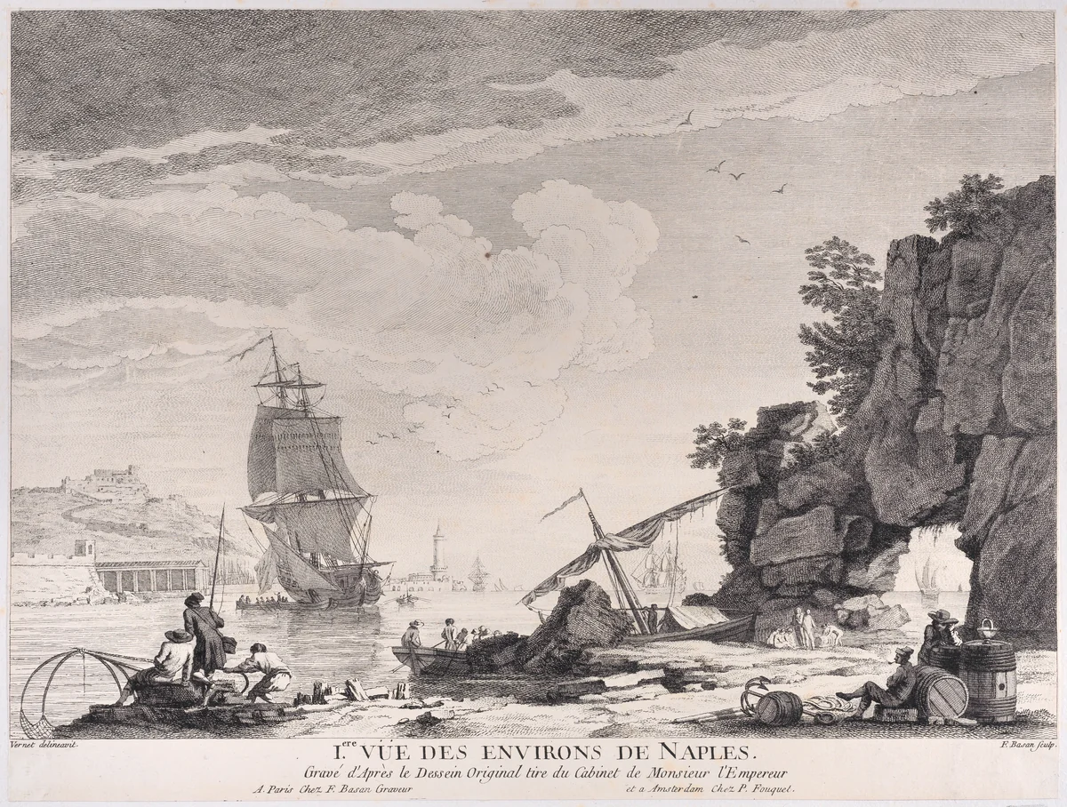 First View of the Surroundings of Naples by Joseph Vernet, print, 1771-1781