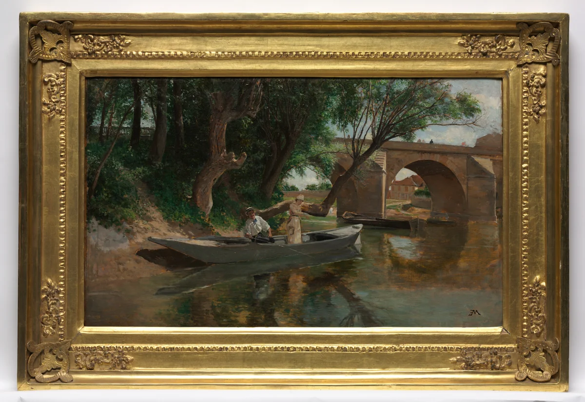 Bridge at Poissy (Pêcheurs à ligne) by Ernest Meissonier, painting, 1881