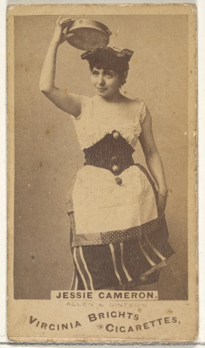 Jessie Cameron, from the Actors and Actresses series (N45, Type 1) for Virginia Brights Cigarettes by Allen & Ginter, photograph, 1885-1891