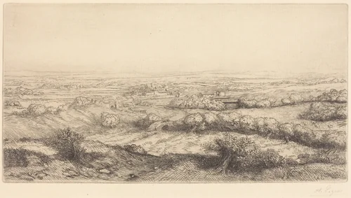 Valley in Bourgogne (Une vallee en Bourgogne) by Alphonse Legros, print, 1837-1911