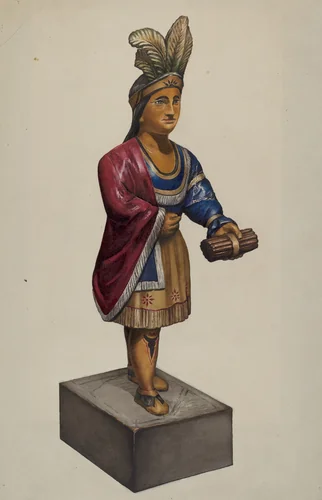 Cigar Store Indian by Flora Merchant, index of american design, 1935-1942