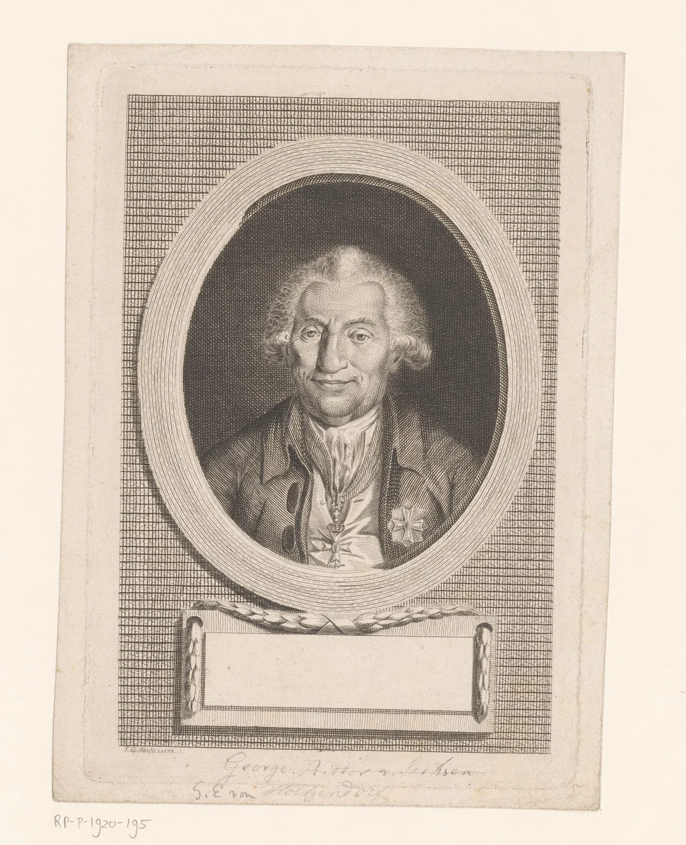 Portret van Georg Ernst von Holtzendorff by Frederik Christian Carstens, print, 1774-1794
