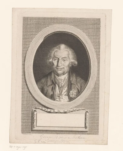 Portret van Georg Ernst von Holtzendorff by Frederik Christian Carstens, print, 1774-1794
