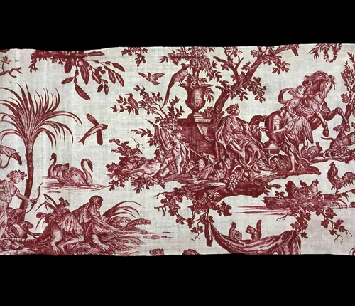 Les Quatre Parties du Monde (Four Quarters of the Globe) (Furnishing Fabric) by Jean Baptiste Huet, textile, 1785-1794