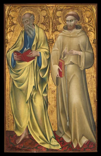 Saints Matthew and Francis by Giovanni di Paolo, painting, 1430-1440