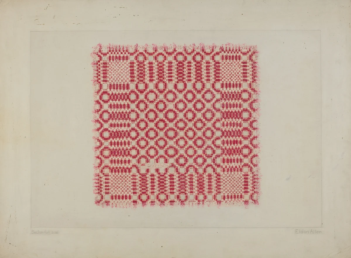 Bedspread by Eldon Allen, index of american design, 1938