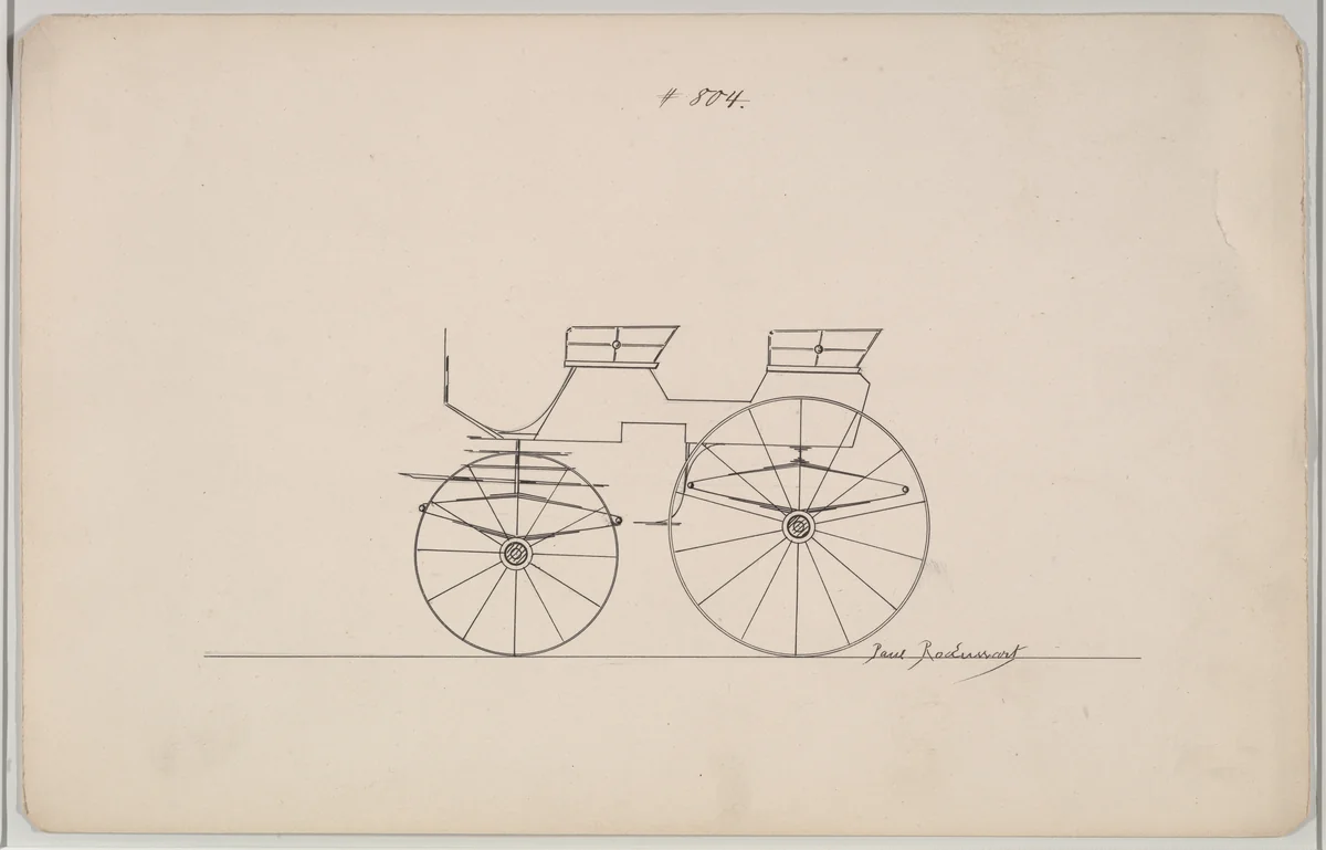 Phaeton #804 by Brewster & Co., drawing, 1850-1870