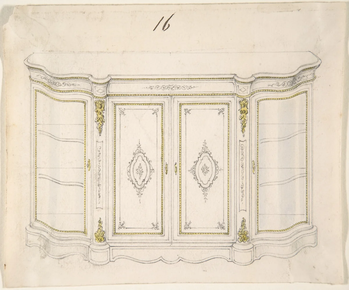 Cabinet Design by anonymous, drawing, 1800-1900