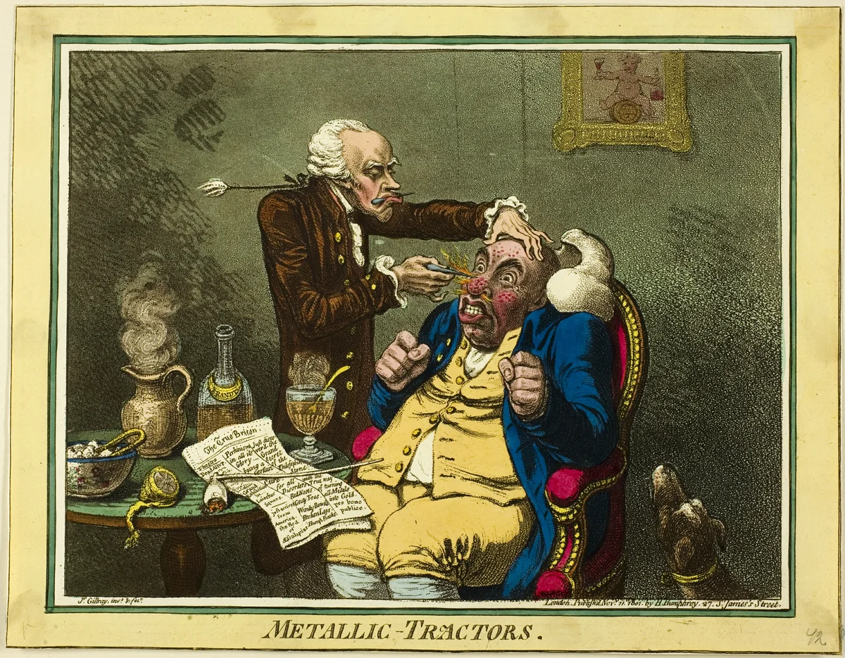 Metallic-Tractors by James Gillray, print, 1801