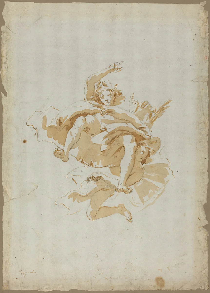 Drawing for a Ceiling Fresco by Giovanni Battista Tiepolo, drawing, 1696-1770
