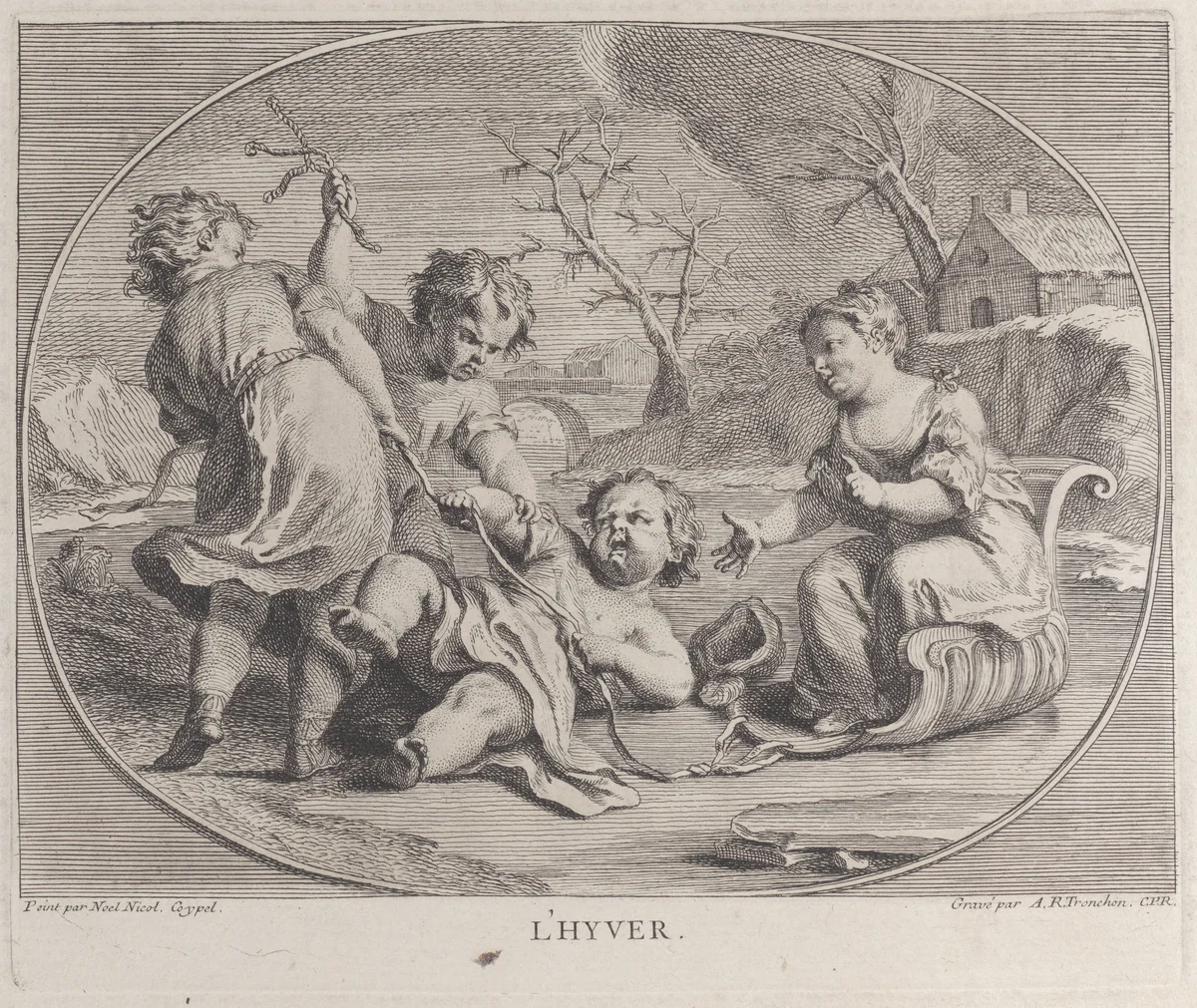 Winter (L'Hyver) by Antoine R. Tronchon, print, 1740-1760