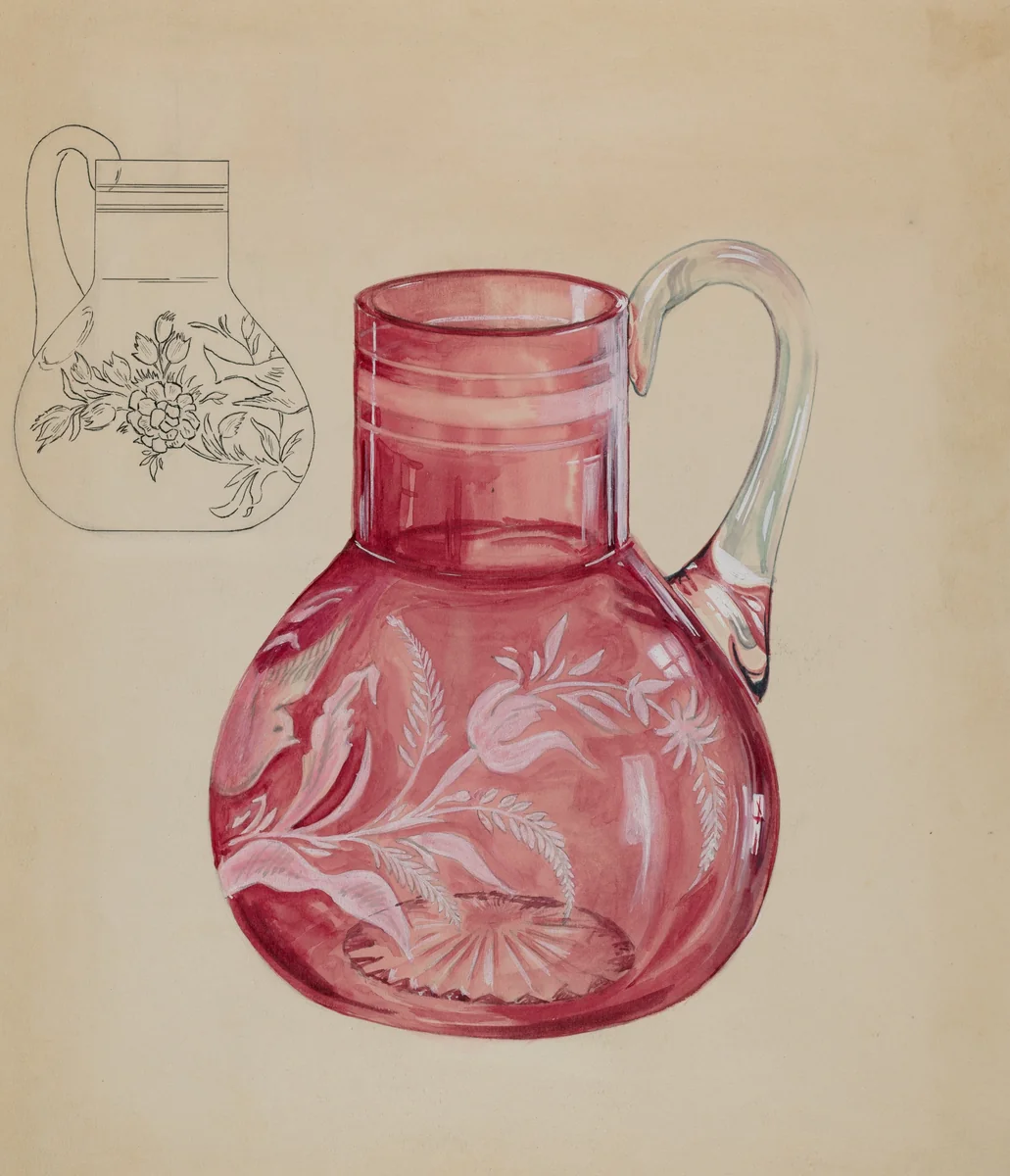 Ruby Pitcher by Ralph Atkinson, index of american design, 1936