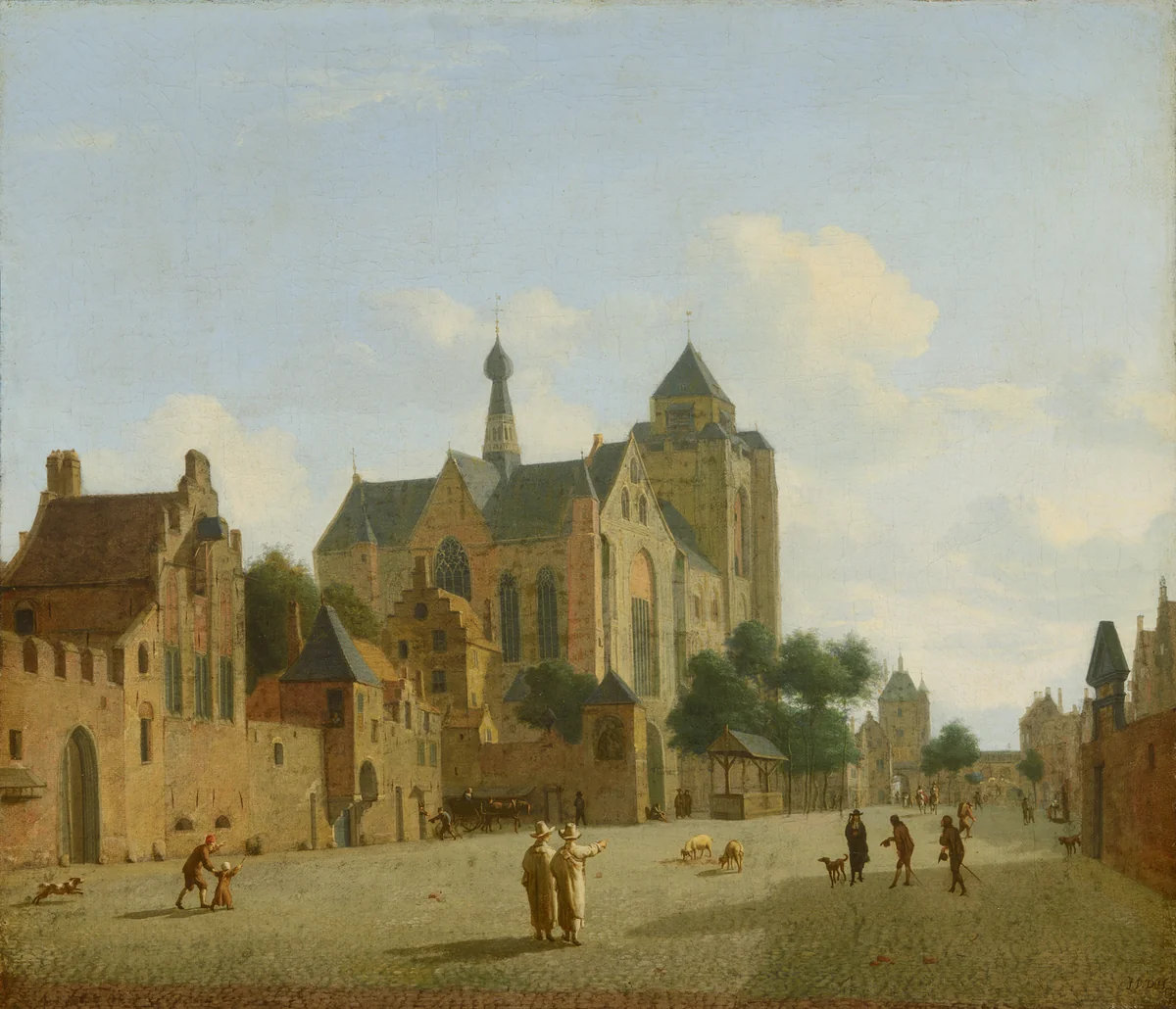 The Church at Veere by Jan van der Heyden, painting