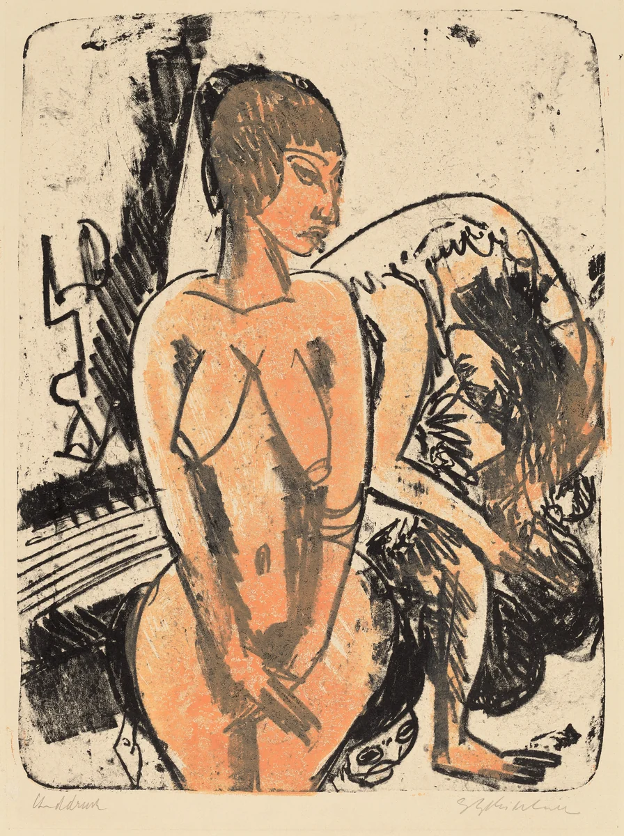 Two Women (Zwei Frauen) by Ernst Ludwig Kirchner, print, 1914
