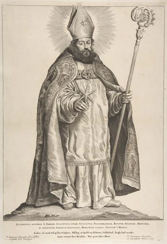 St. Swithbert by Cornelis Visscher, print, 1650