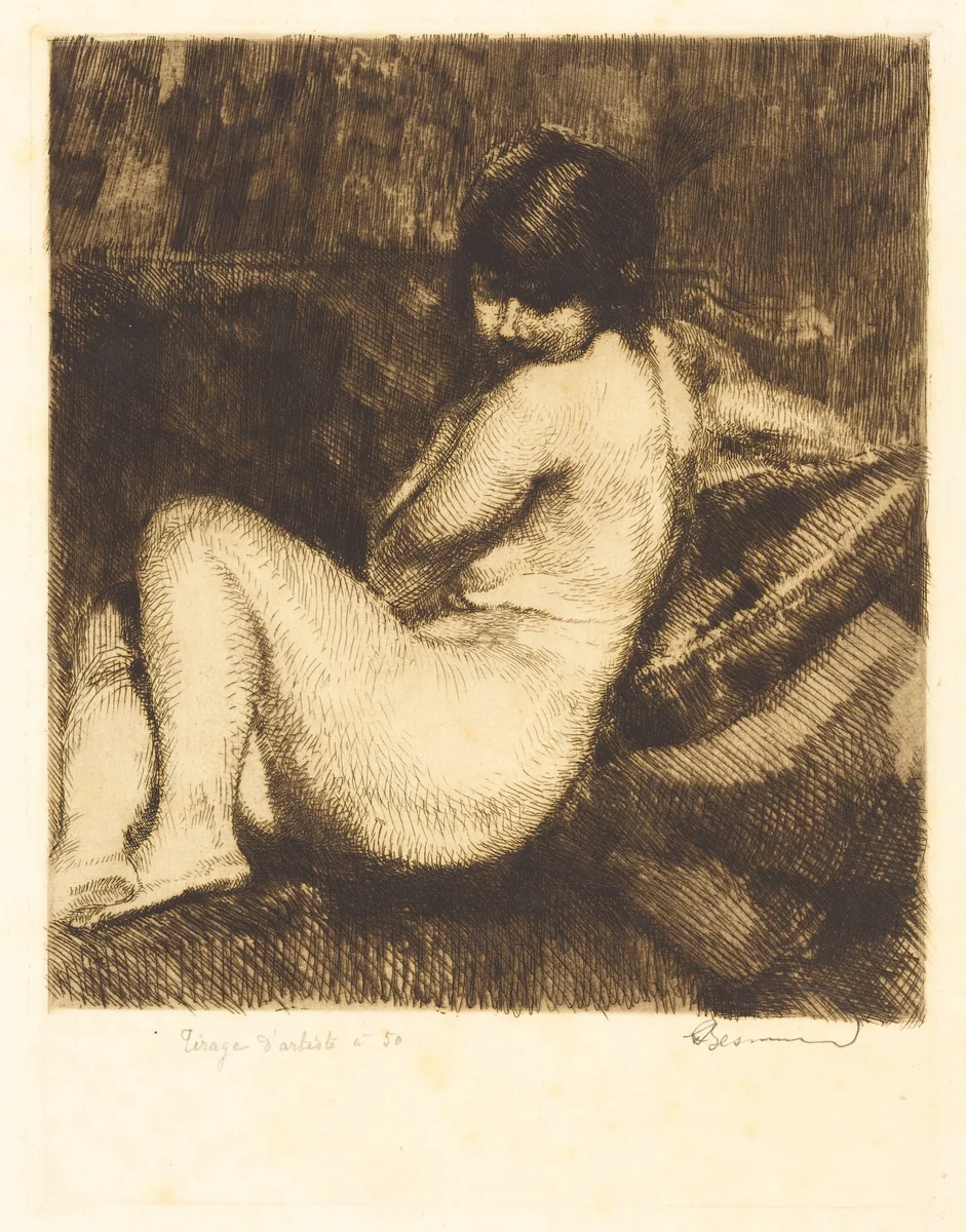 The Feathered Turban (Le turban à aigrette) by Albert Besnard, print, 1901