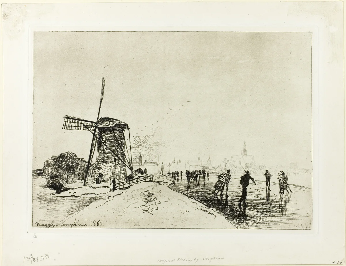 View of the Town of Maassluis by Johan Barthold Jongkind, print, 1862