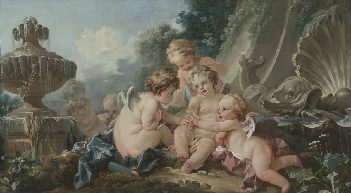 Cupids in Conspiracy by François Boucher, painting, 1740-1749