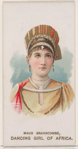 Maud Branscombe Dressed as Dancing Girl of Africa, from the set Actors and Actresses, Second Series (N71) for Duke brand cigarettes by W. Duke, Sons & Co., print, 1888-1890
