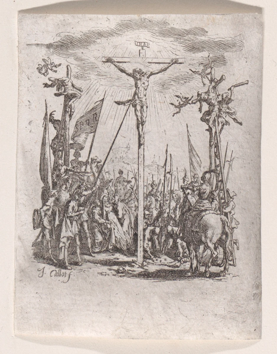 Jésus est Percé d'une Lance (Jesus is Pierced with a Spear), from "La Petite Passion" (The Little Passion) by Jacques Callot, print, 1624-1625