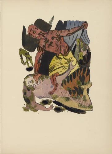 Plate (folio 8) from Mörder, Hoffnung der Frauen (Murderer, Hope of Women) by Oskar Kokoschka, illustrated book, 1916