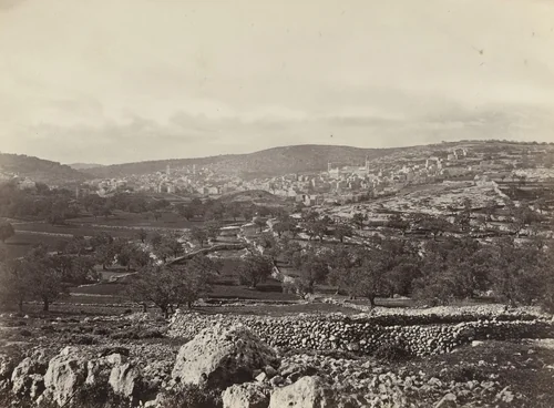 Hebron and the Plain of Mamre, with Mosque Covering the Cave of Machpelah (#559) by Francis Frith, photograph, 1860