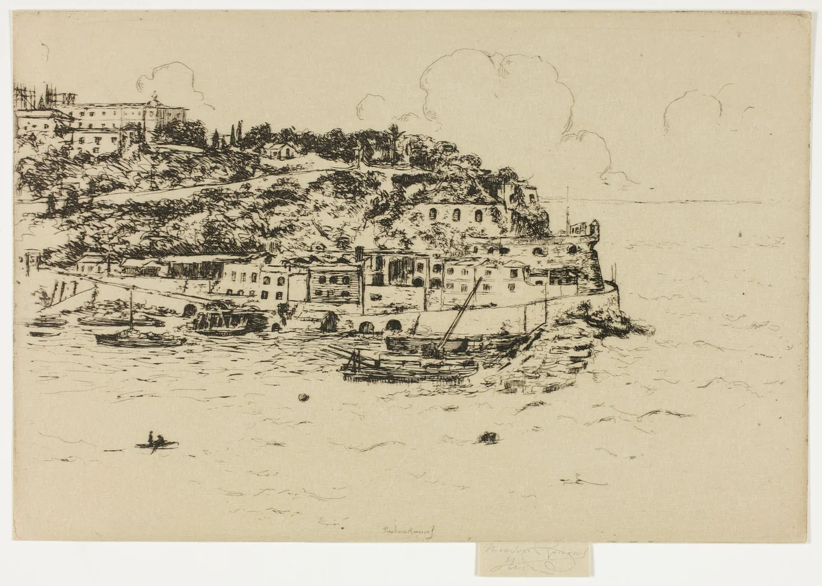 Monaco from La Condamine, Monte Carlo by Theodore Roussel, print, 1905-1906